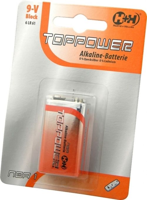 Top Power 9V Alkaline Battery - 6LR61