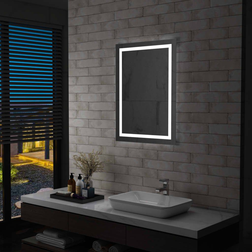 VIDAXL LED Mirror Kit for Bathroom with Lighting and Background Screen