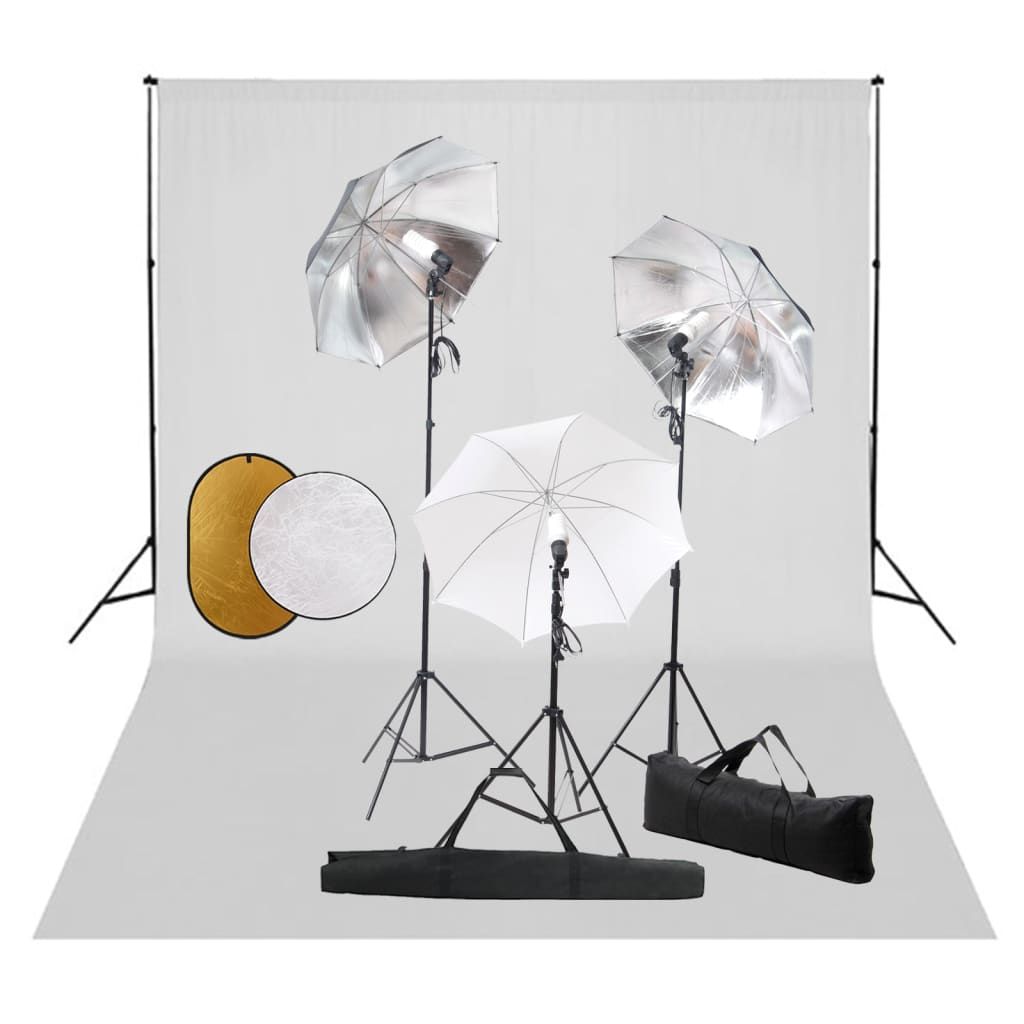 VIDAXL Studio Photo Kit with Lights and Reflectors