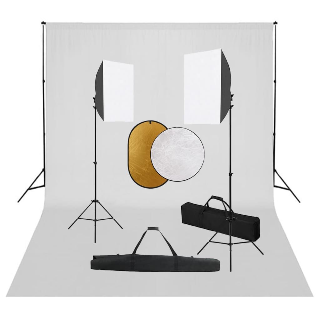 VIDAXL Studio Photo Kit with Light Box, Reflector and Background