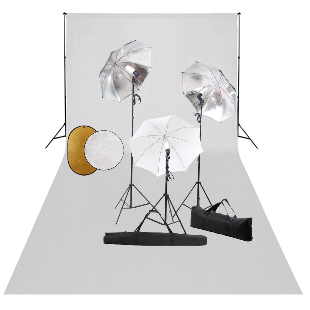 VIDAXL Studio Photo Kit with Lights and Reflectors