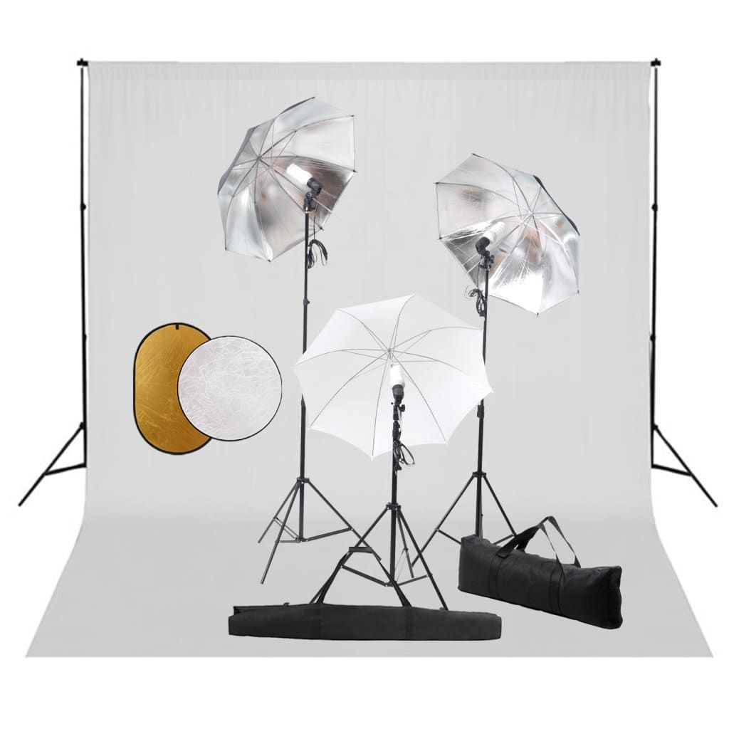 VIDAXL Studio Photography Kit with Lights and Reflectors