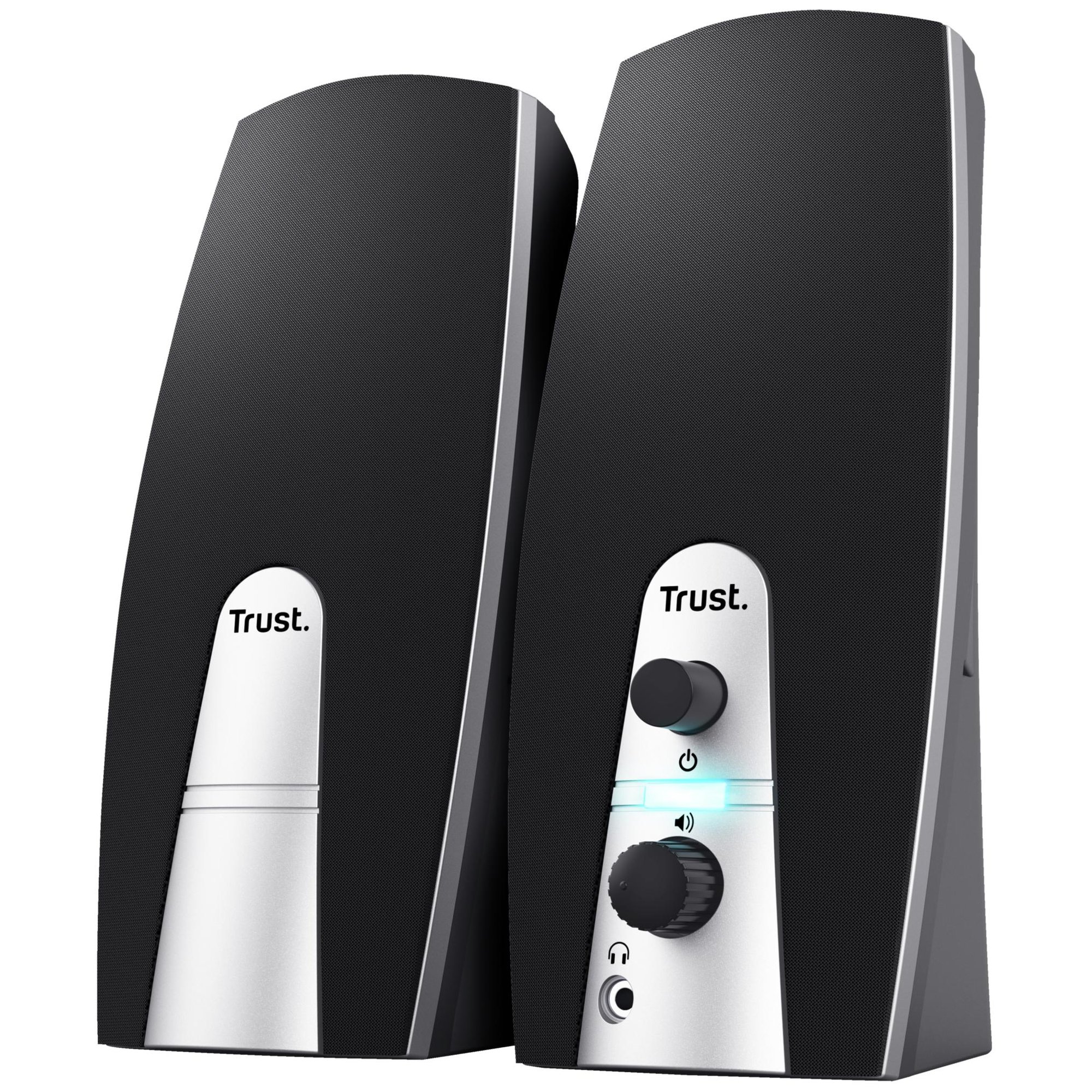 Trust 5W 2.0 Channel Speaker Set for PC/Laptop - Black, Metallic