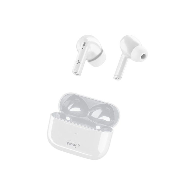 Cellular Line Ploos Bluetooth Earbuds - White (Size: Small, Color: White, Capacity: 10hr Battery)