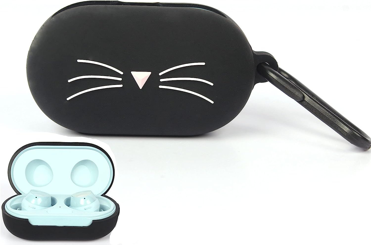 Funda protectora de silicona para Samsung Galaxy Buds Plus 2020/2019 - Gato lindo, negro