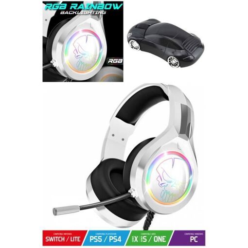 Auricular para juegos - Espíritu del Jugador Pro-H8 - Blanco - Estéreo 2.0 - Micrófono integrado