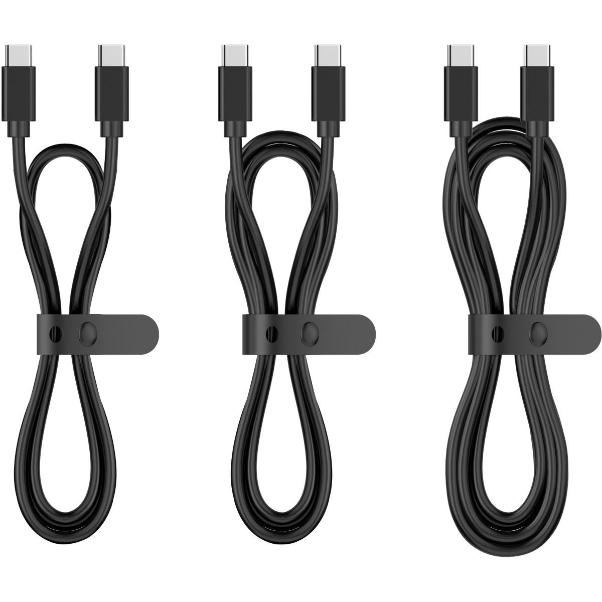 Cable USB C Essentibl B 0.5/1/2 M X3