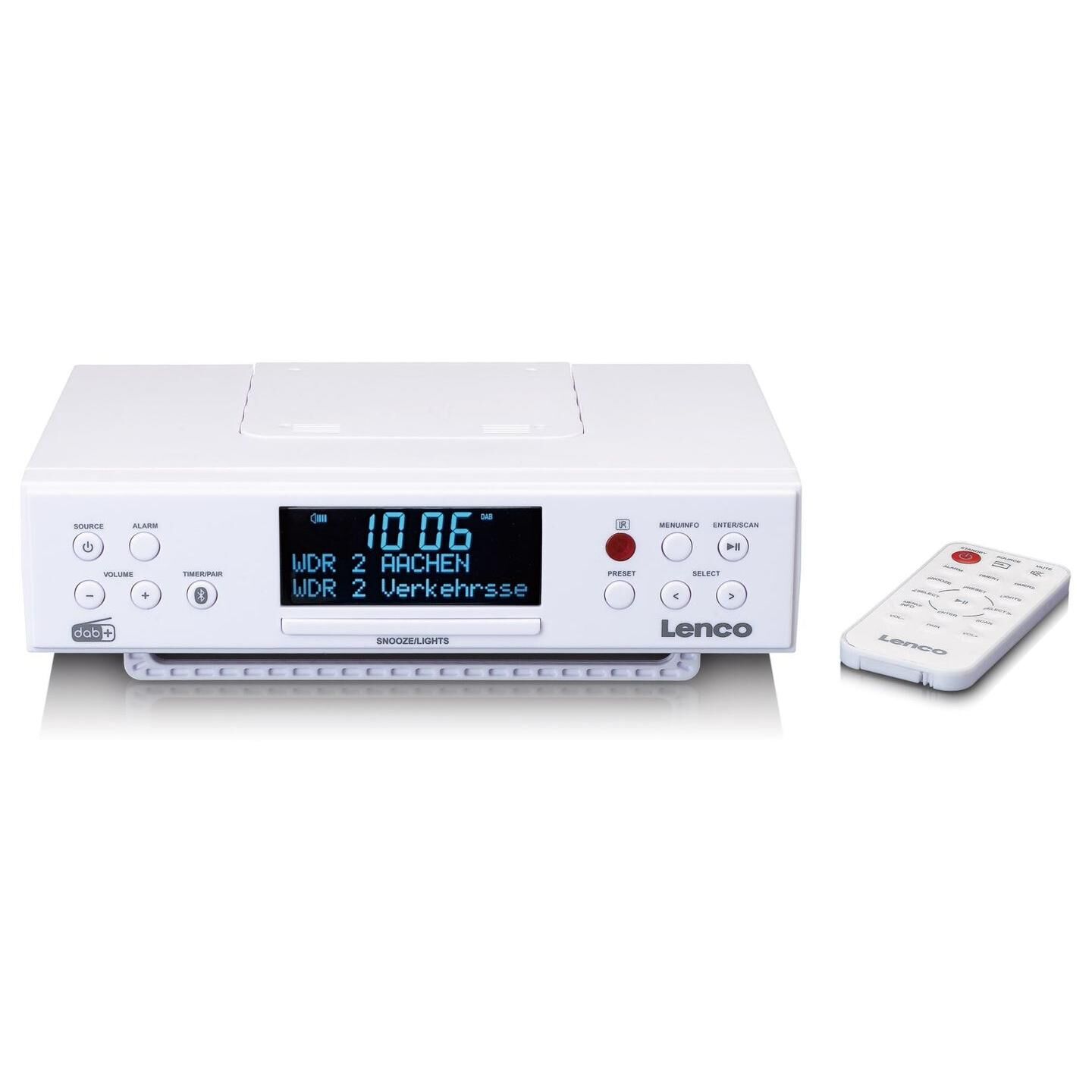 Lenco KCR-190 Analog and Digital Kitchen Radio - White