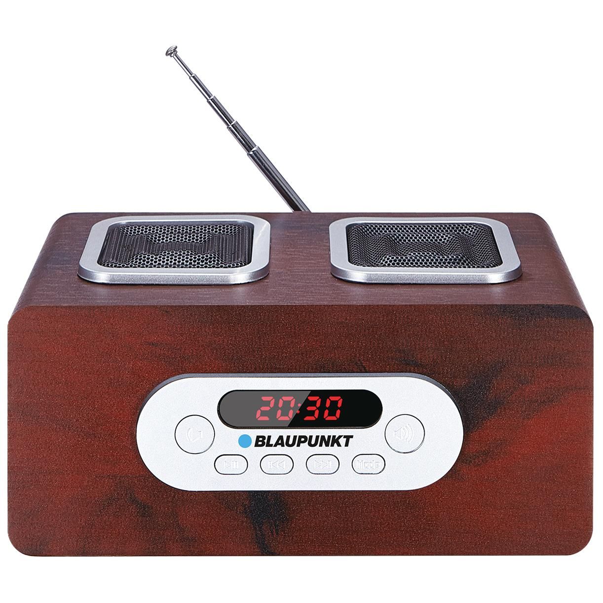 Blaupunkt Portable Radio PP5BR - 6W, FM, LED Display, 3.5mm Headphone Jack, Wood Finish