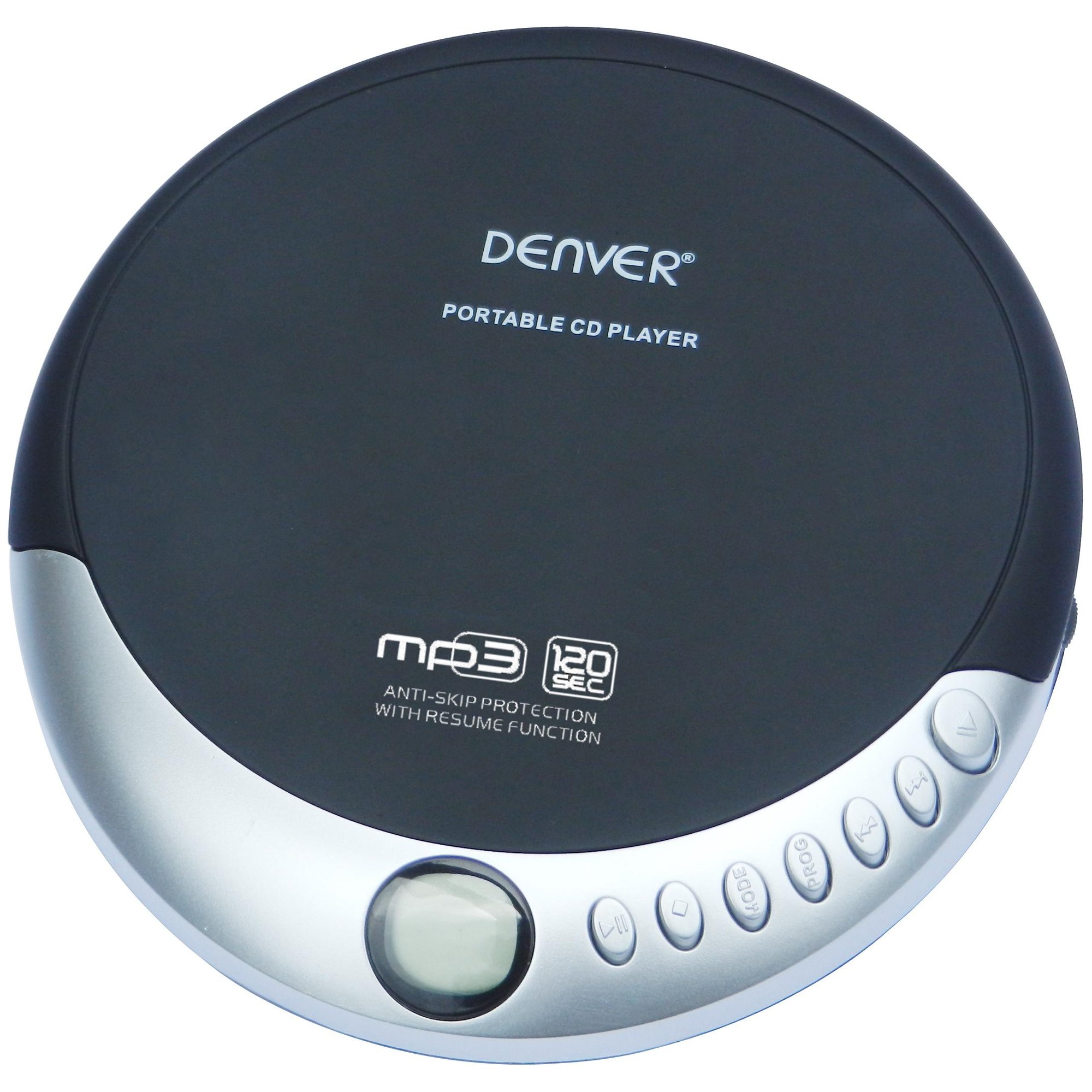 Denver DMP-389 Portable CD Player, Black/Silver