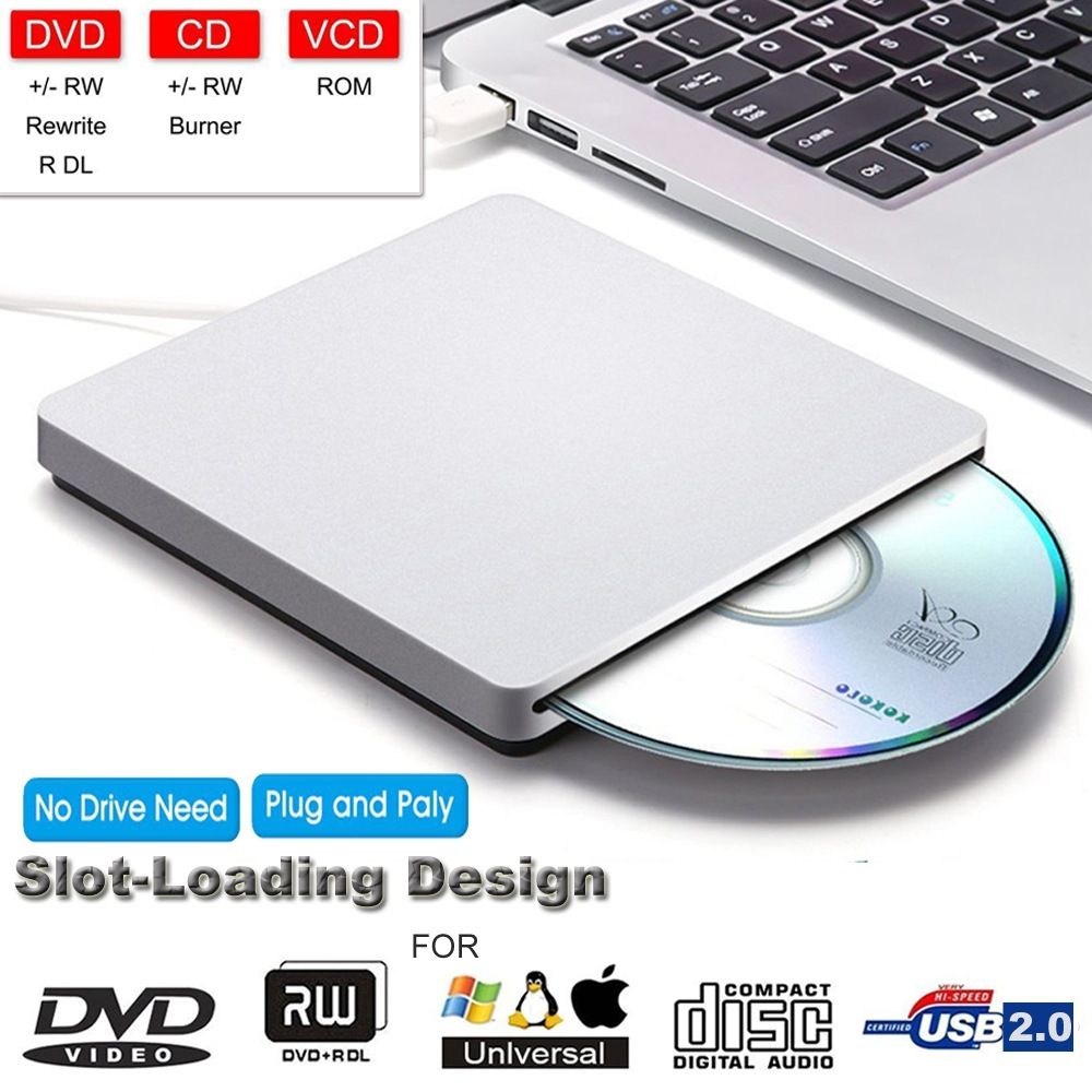 Unidad de CD/DVD externa USB 2.0, Plata