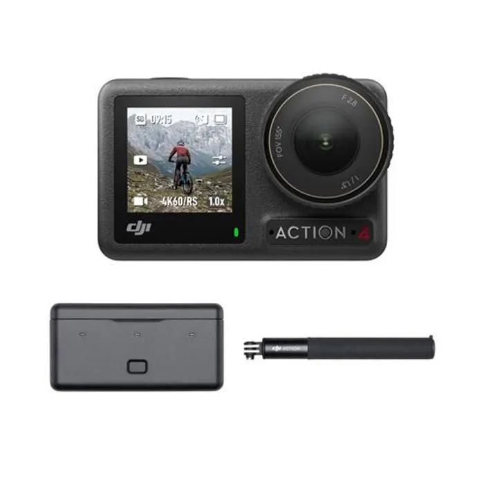 DJI Osmo Action 4 Adventure Combo Sports Camera - 1/1.3-inch Sensor - 4K/120fps - Ultra-Wide 155° FOV