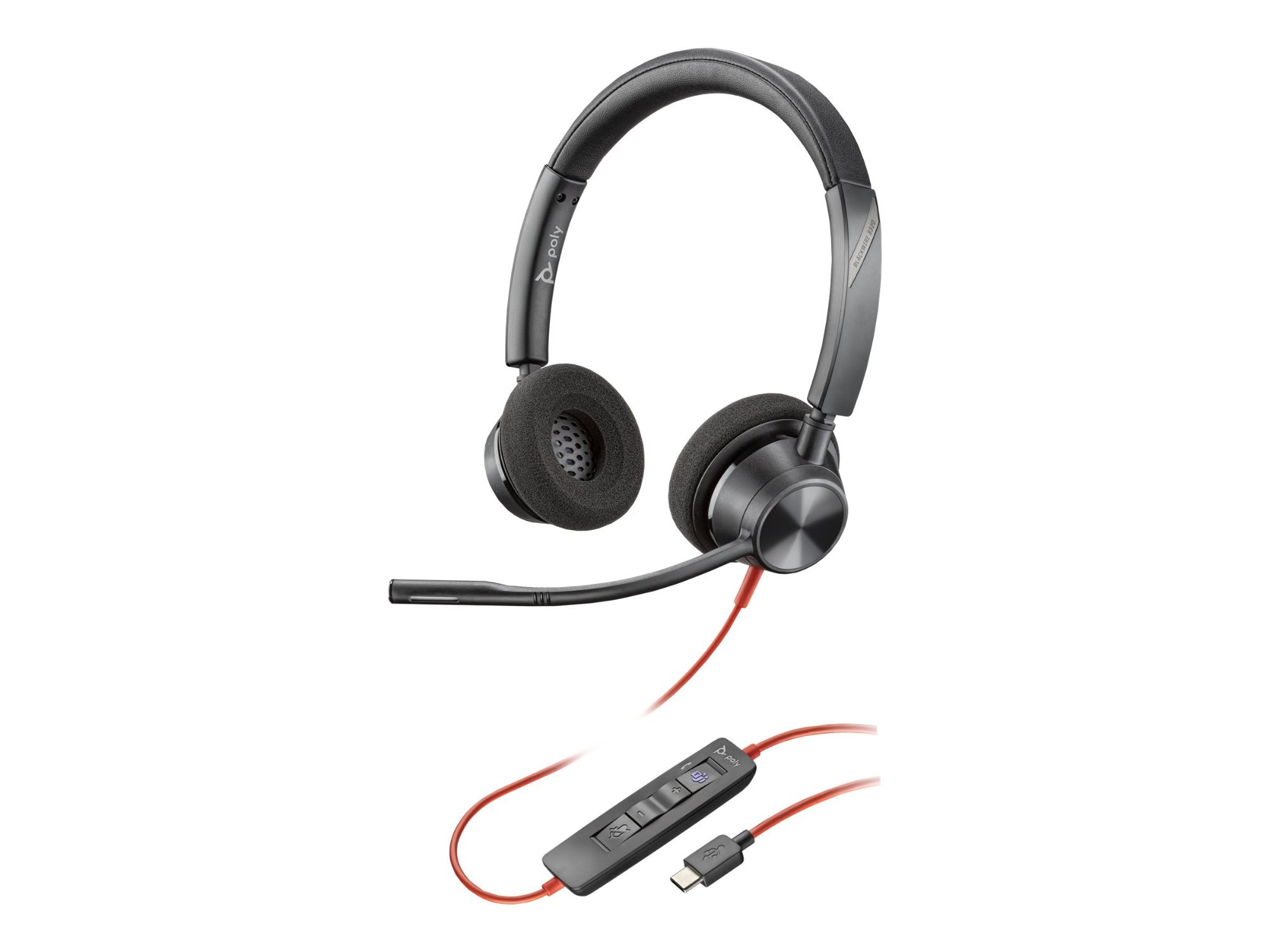 HP Blackwire 3320 Headset - Blackwire 3300 Series - USB-C Over-Ear Headset - Black