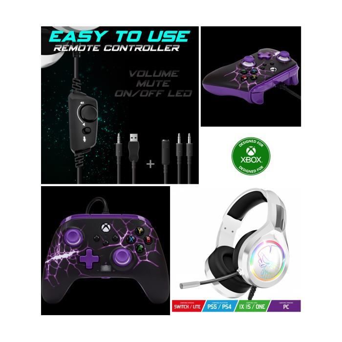 Controlador de Xbox One S/X/PC con cable - Espíritu del Jugador - POWER A - Blanco