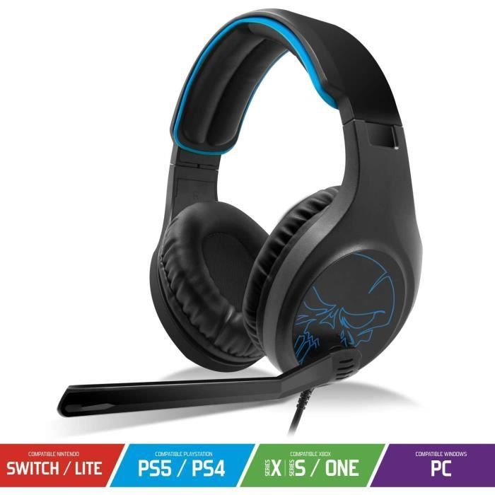 SPIRIT OF GAMER ELITE-H20 Gaming Headset - Black - Simulated Leather - Flip and Mute Microphone