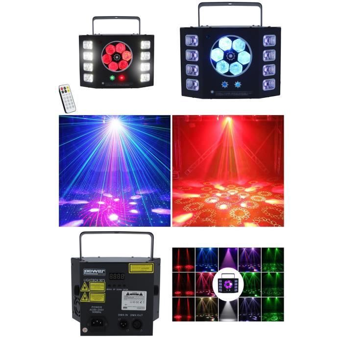 Kit d'éclairage multi-effets Power LIGHTBOX des années 90 - 4 éclairages - Effet B-EYE - 6 LED 10W