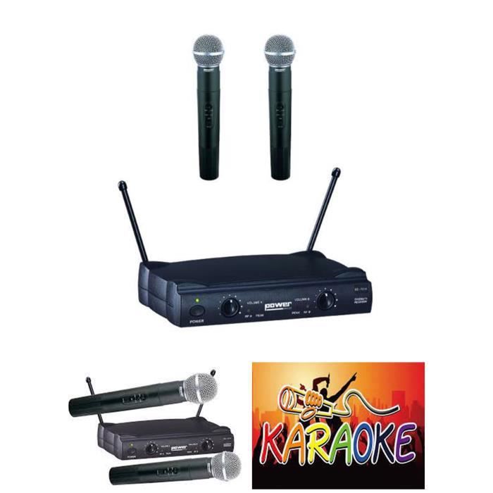 Power Dual Main VHF Microphone - DJ Karaoke - 178.5-186.5 MHz - Wireless - SMD Technology