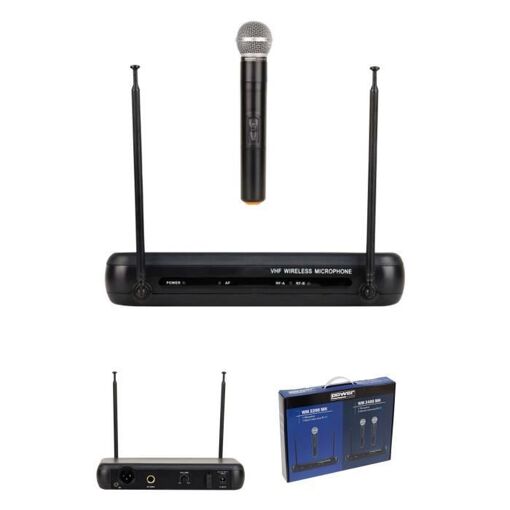 Power Wireless Handheld DJ Karaoke Microphone - 1 Channel VHF 178.5 MHz