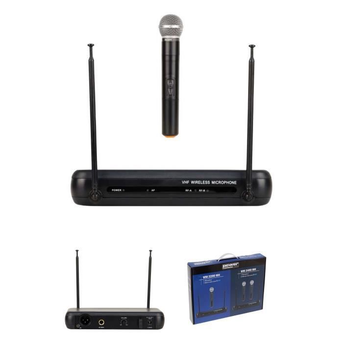 Power Wireless Handheld DJ Karaoke Microphone - 1 Channel VHF 178.5 MHz