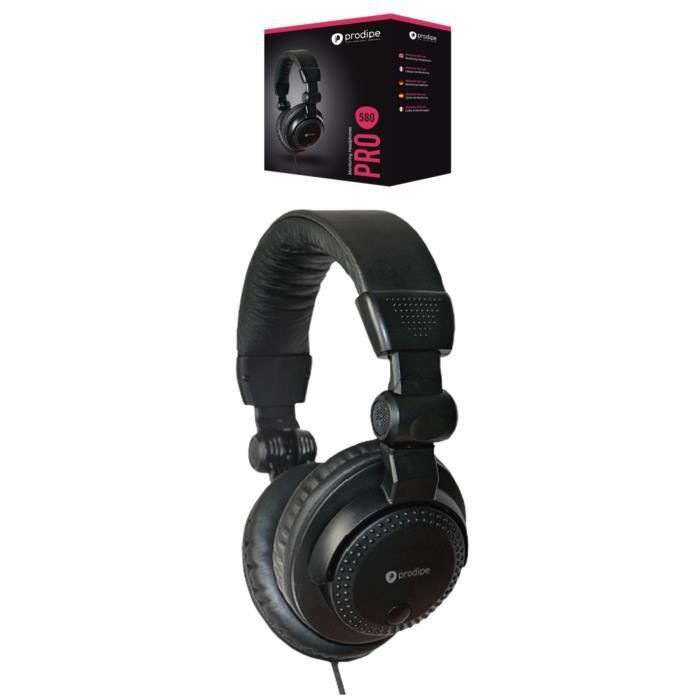 Prodipe Pro 580 Headphones - 3.5mm + 6.35mm Adapter - Monitoring - Black