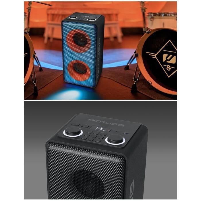 Altavoces portátiles Muse - Caja de fiesta - 150W - Bluetooth 5.0 - LED RGB con micrófono
