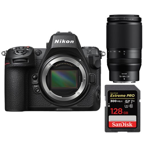 Nikon Z8 Camera Body + Nikon Z 70-180mm F2.8 NIKKOR Lens + SanDisk 128GB Extreme Pro SDXC UHS-II U3 300MB/s