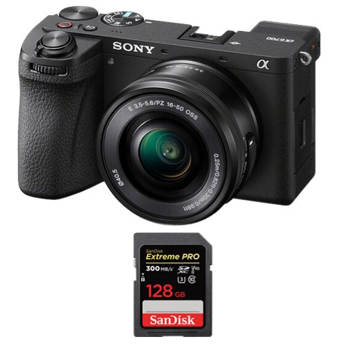 Sony a6700 Mirrorless Camera + Sony E PZ 16-50mm F 3.5-5.6 OSS Lens + SanDisk 128GB Extreme Pro SDXC UHS-II U3 Card