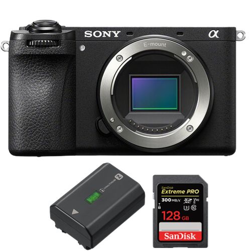Sony a6700 Mirrorless Camera + Sony NP-FZ100 Battery + SanDisk 128GB Extreme Pro SDXC UHS-II U3 300MB/s