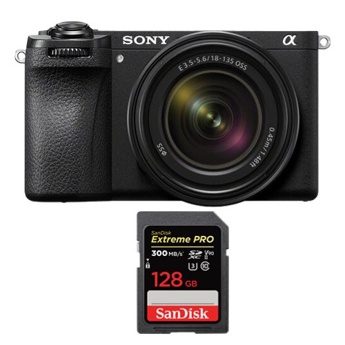 Sony a6700 Mirrorless Camera + Sony E 18-135mm F 3.5-5.6 OSS Lens + SanDisk 128GB Extreme Pro SDXC UHS-II U3 Card