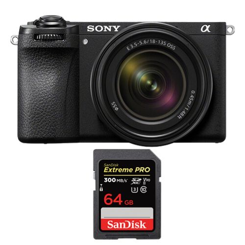Sony a6700 Mirrorless Camera + Sony E 18-135mm F 3.5-5.6 OSS Lens + SanDisk 64GB Extreme Pro SDXC UHS-II U3 V90 300MB/s