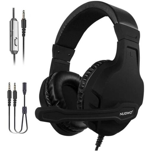 Auricular de juego NUBWO - Cancelación de ruido - Micrófono estéreo - Con cable