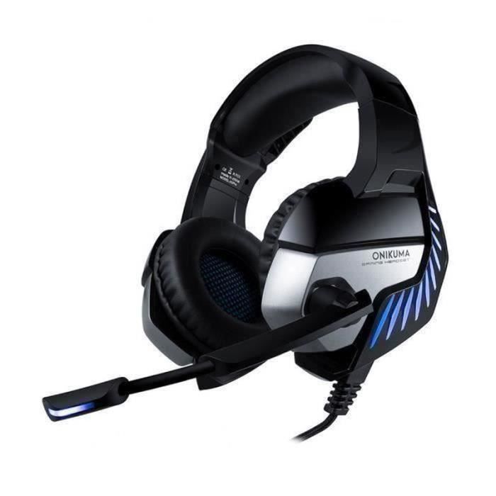 Onikuma K5 Pro Gaming Headset - Wired - Shocking Basses - Black