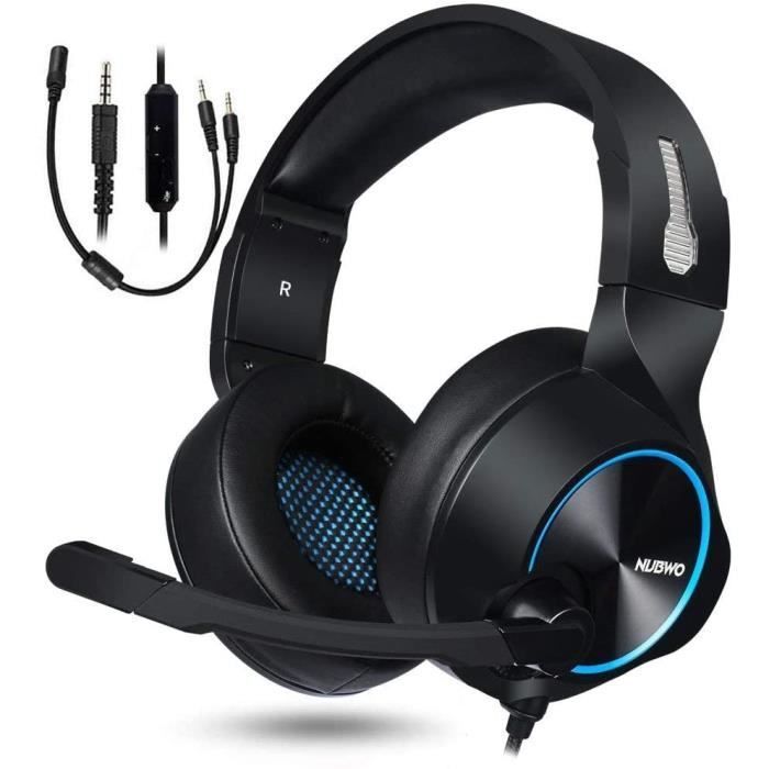 NUBWO Gamer Headset 7.1 - UNI - PS4 Compatible - Built-in Microphone - Wired - Black