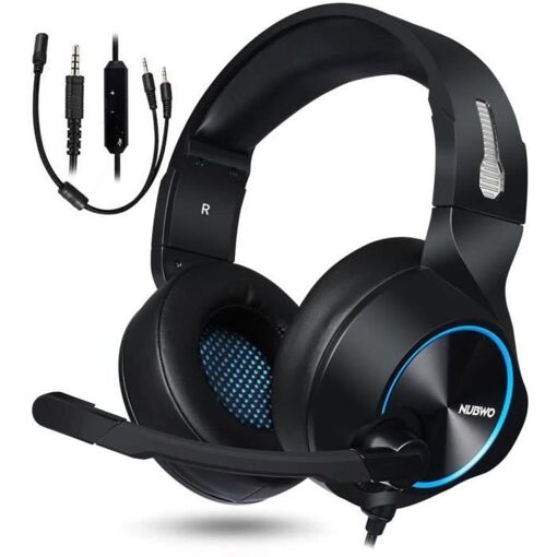 Auricular de juego NUBWO - PS4/Xbox One - Audio estéreo 3D - Micrófono - Cómodo y Anti-Ruido