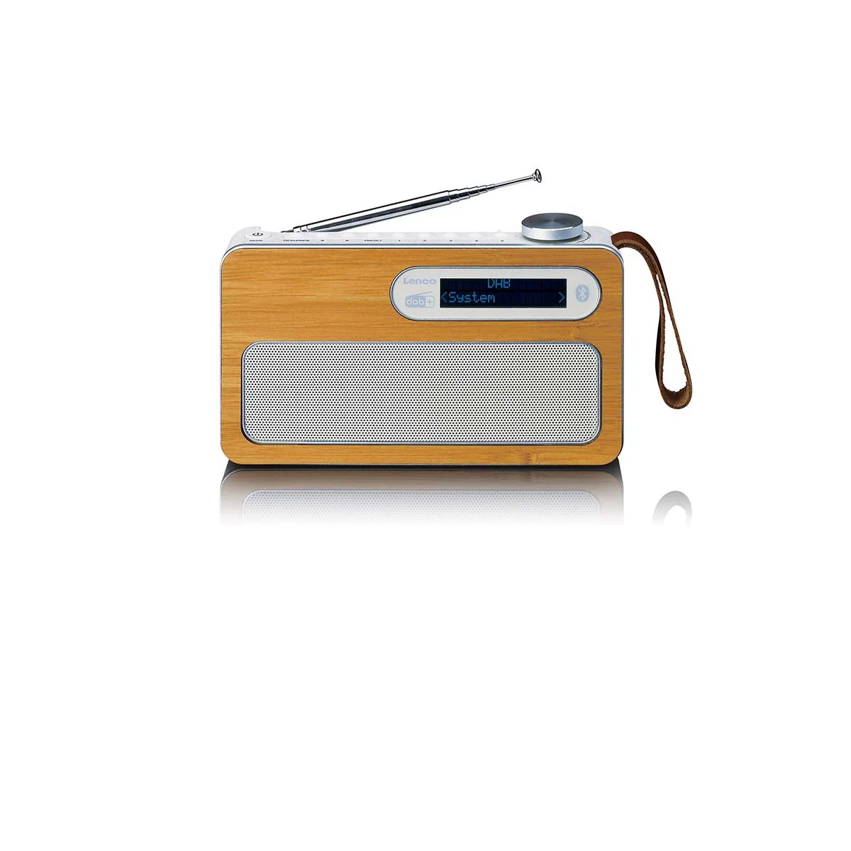 Lenco PDR-040EF - Portable DAB+ FM Radio with Rechargeable Battery and Bluetooth - Bamboo