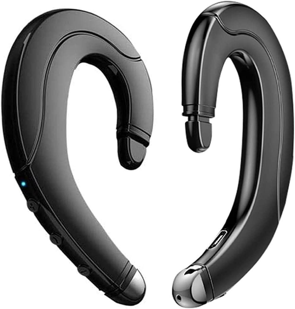 Vileto Wireless Bluetooth Headset, Pain-Free Ear-Hang Design with Microphone for Phone, Sweatproof Lightweight Headband for Business/Office/Sports (Black)