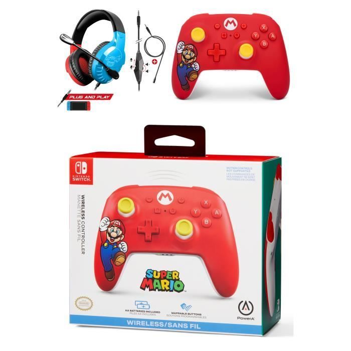 Controlador inalámbrico POWER A Mario Joy para Nintendo Switch - Rojo