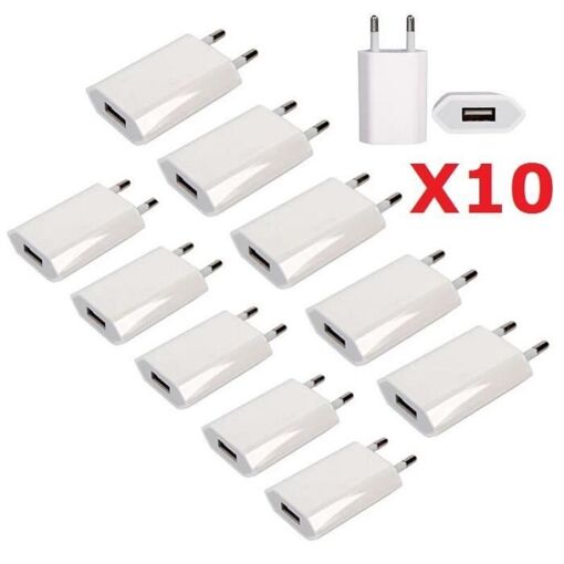 Cargador mural USB AIHONTAI - 5V 1A, 10 unidades, adaptador para iPhone XS M