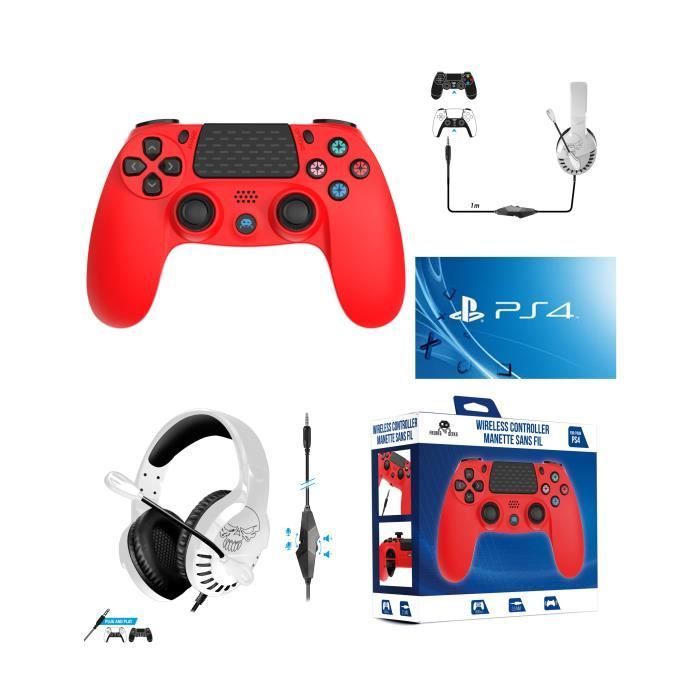 Sony PS4 Wireless Controller - Red Bluetooth - 3.5mm Jack Headset Gamer