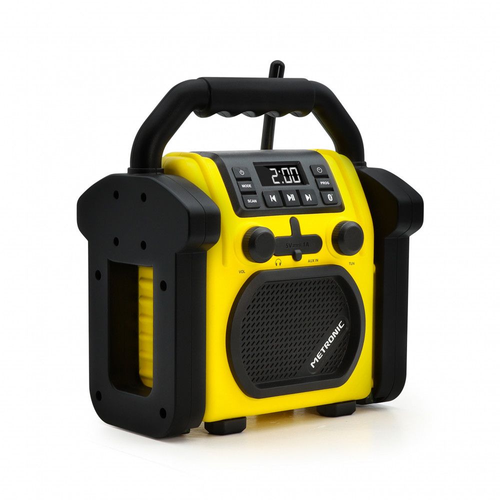 Metronic Billy Construction Radio FM, Bluetooth, Backup Battery - Yellow and Black