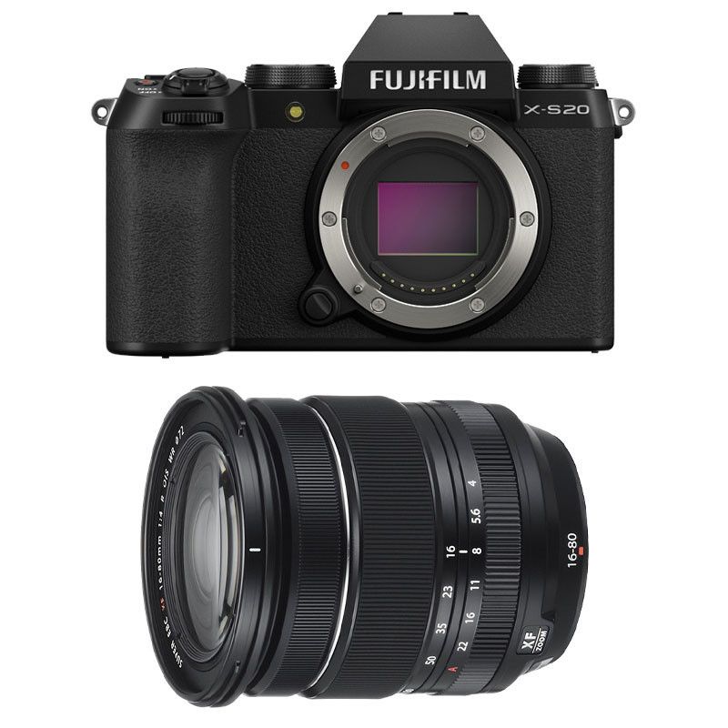 Fujifilm X-S20 Black + 16-80mm Lens, 3-Year Warranty