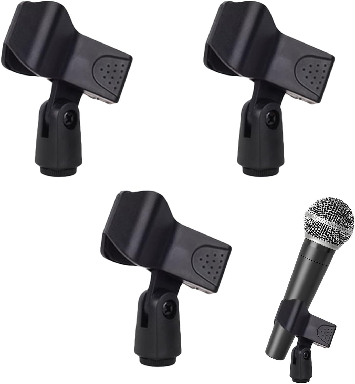 UniversalHouse 3-Piece Microphone Clip Stand, High Quality Spring Clip for Meetings, Podcasts, and Conferences