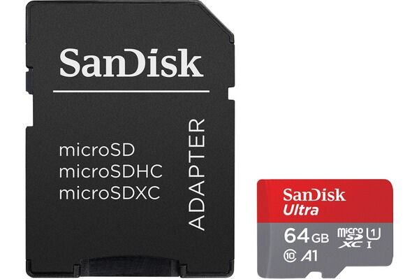 Sandisk Ultra Plus microSDXC 64GB + SD Adapter 150MB/s A1 Class 10 UHS-I