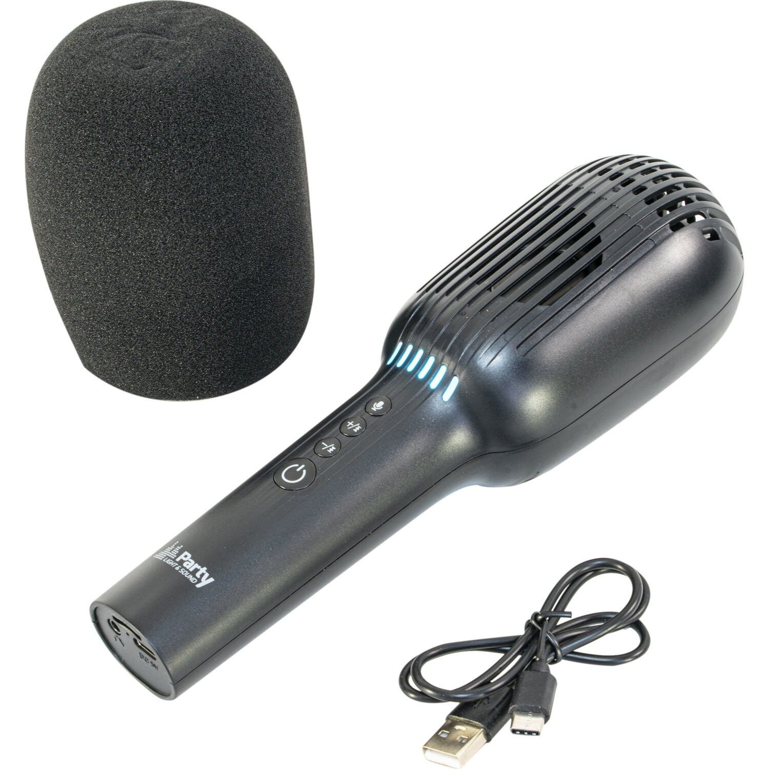 Party Sound & Light KAMIC-STAR Karaoke Microphone - Bluetooth Speaker with Voice Changer, MicroSD Card Reader, 4 Sound Effects