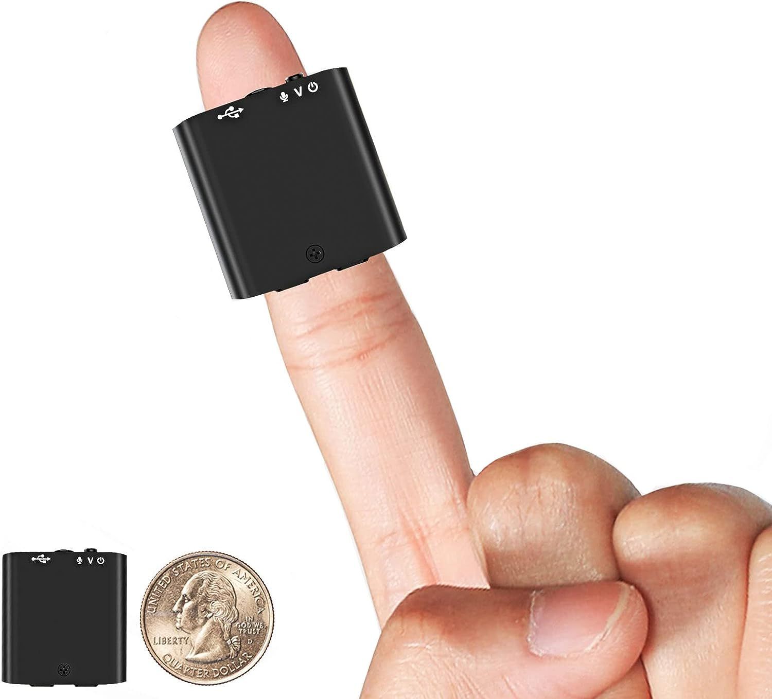 Mini Magnetic Recorder 16GB - Voice-Activated Start - 24 Hour Battery - 192+ Hours Recording
