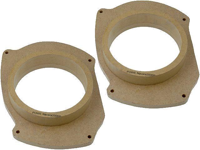 ADNAuto 2 Wood MDF Speaker Adaptors (165mm) - Impregnated/Varnished, for Nissan Navara After 2006