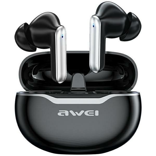 Awei TWS Bluetooth 5.3 Earphones T50 + Charging Dock - Black