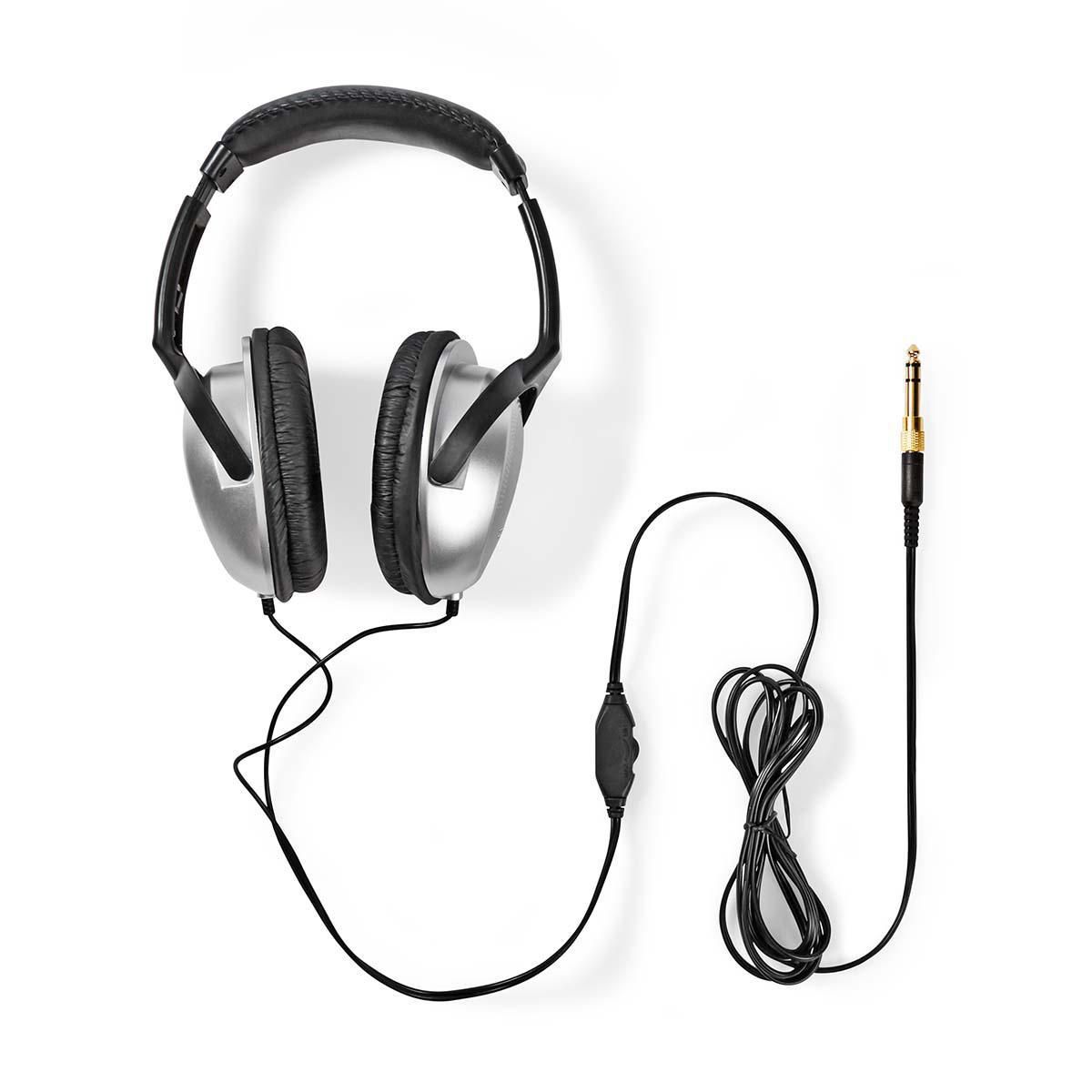 Nedis Wires Earphones - Over-ear - 6m Round Cable - HiFi - Ergonomic Earcups - Silver (Wired)