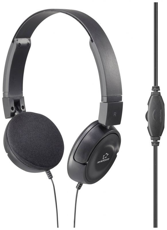 Renkforce RF-HS-130 Stereo On-Ear Headphones, Black