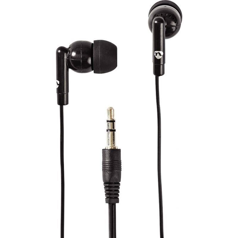 Nedis 1.2m Headphones with 3.5mm Cable, Black (Wired)